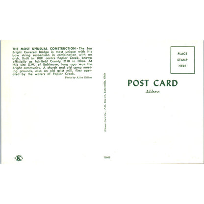 Jon Bright Bridge Fairfield County 10 Baltimore OH Covered Bridge Postcard PC16