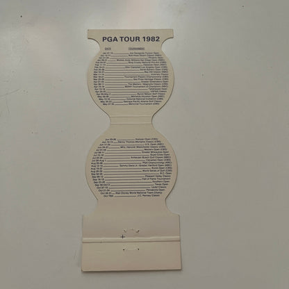 PGA Tour Golf 1982 Schedule Milwaukee Park System Vtg Matchbook Cover SC5-MB1
