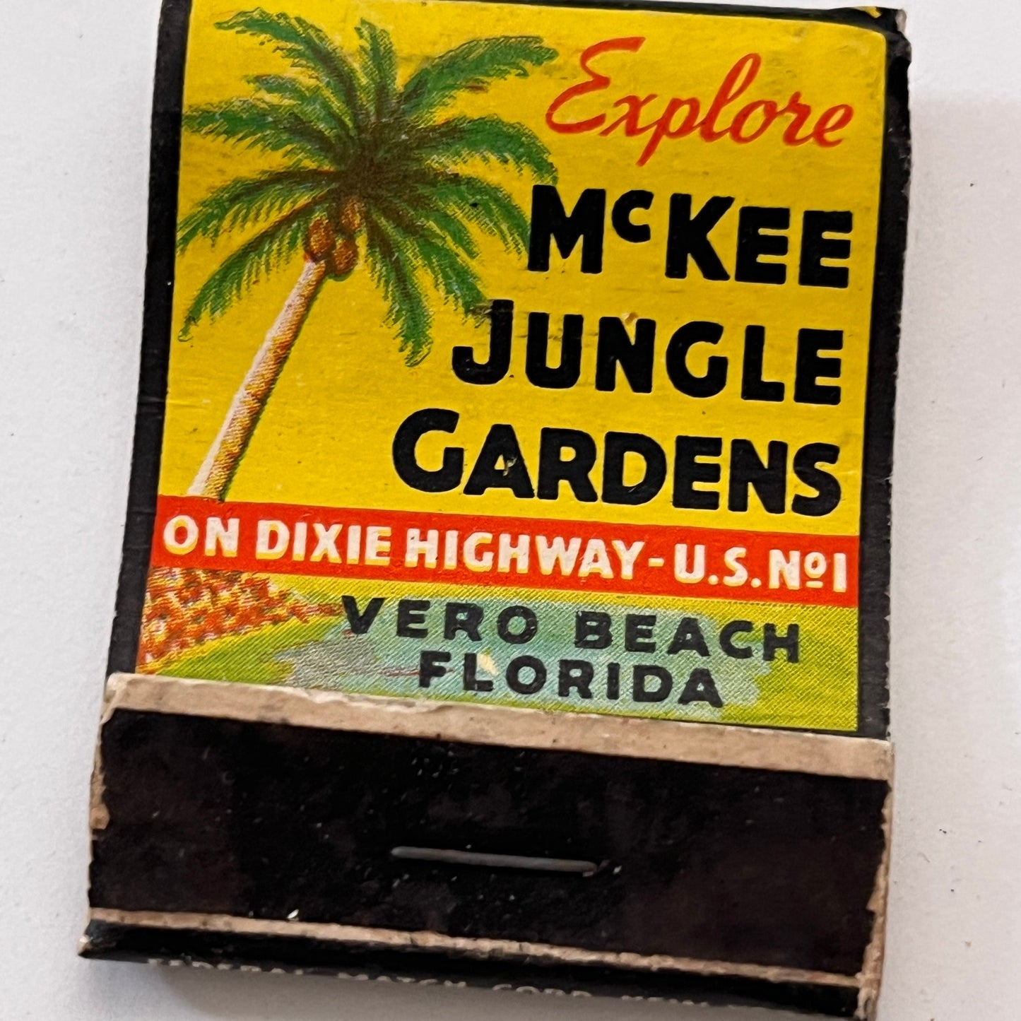 McKee Jungle Gardens Vero Beach Florida Vintage Matchbook Cover TB8-MB3-1