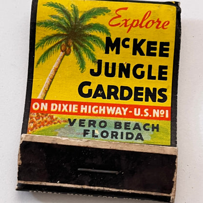 McKee Jungle Gardens Vero Beach Florida Vintage Matchbook Cover TB8-MB3-1