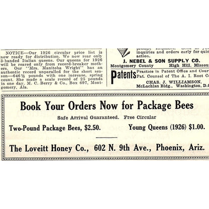 W.T. Falconer Mfg Co Bee Supplies Falconer New York 1926 Ad AG3-M8