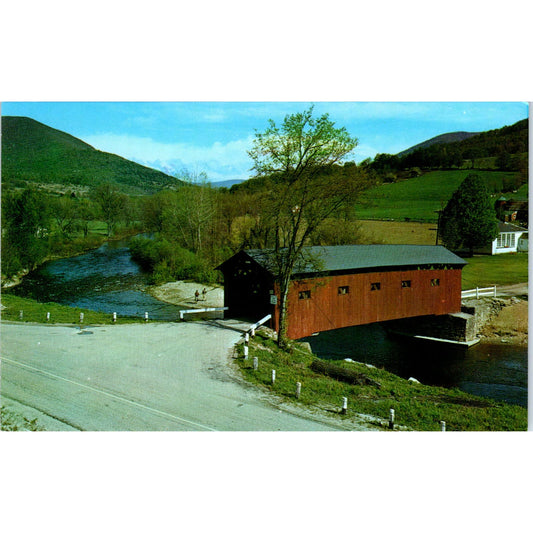 Covered Bridge Battenkill River West Arlington VT Vintage Postcard PD5
