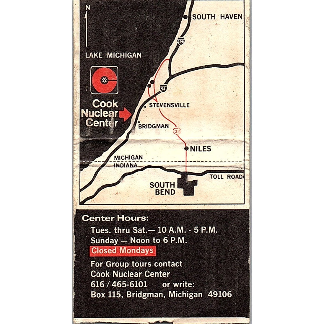 Architect Drawing Donald C Cook Nuclear Plant Bridgman MI Matchbook TB6-MB2-12