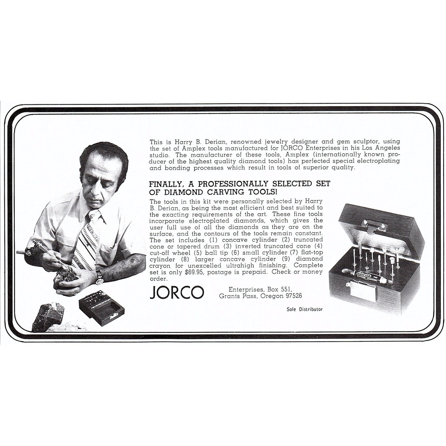 Jorco Diamond Carving Tools Grants Pass Oregon 1972 Ad AF8-2
