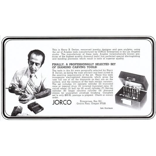 Jorco Diamond Carving Tools Grants Pass Oregon 1972 Ad AF8-2