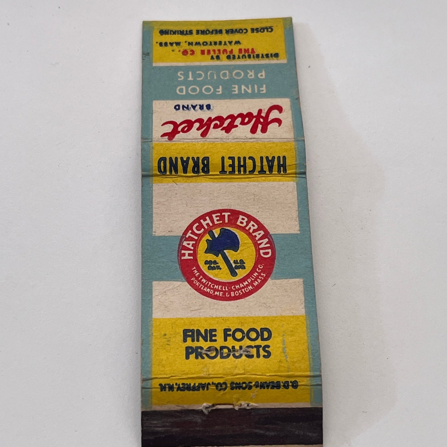 Hatchet Brand Foods The Fuller Co Watertown MA Vintage Matchbook Cover MM3-2
