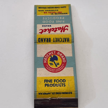 Hatchet Brand Foods The Fuller Co Watertown MA Vintage Matchbook Cover MM3-2