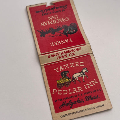 Yankee Pedlar Inn Holyoke MA, Coachman Inn Stamford CT Matchbook Cover TB8-MB-4