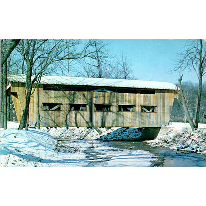 Jasper Road Covered Bridge Greene County OH Covered Bridge Postcard PB10