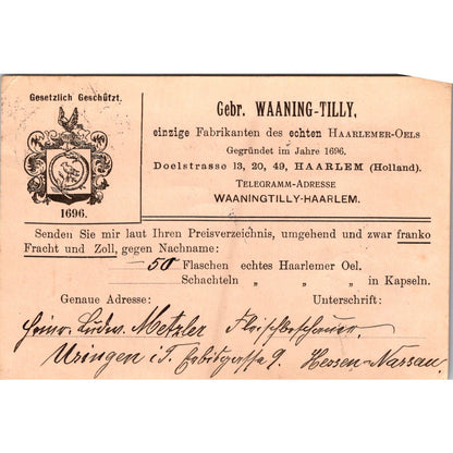 Herren Gebr. Waaning-Tilly Haarlem Niederlande 1929 German Reich Postcard AH4-M1