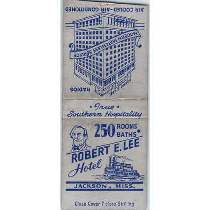 Robert E. Lee Hotel Jackson MS Vintage Matchbook Cover SD4-Y6
