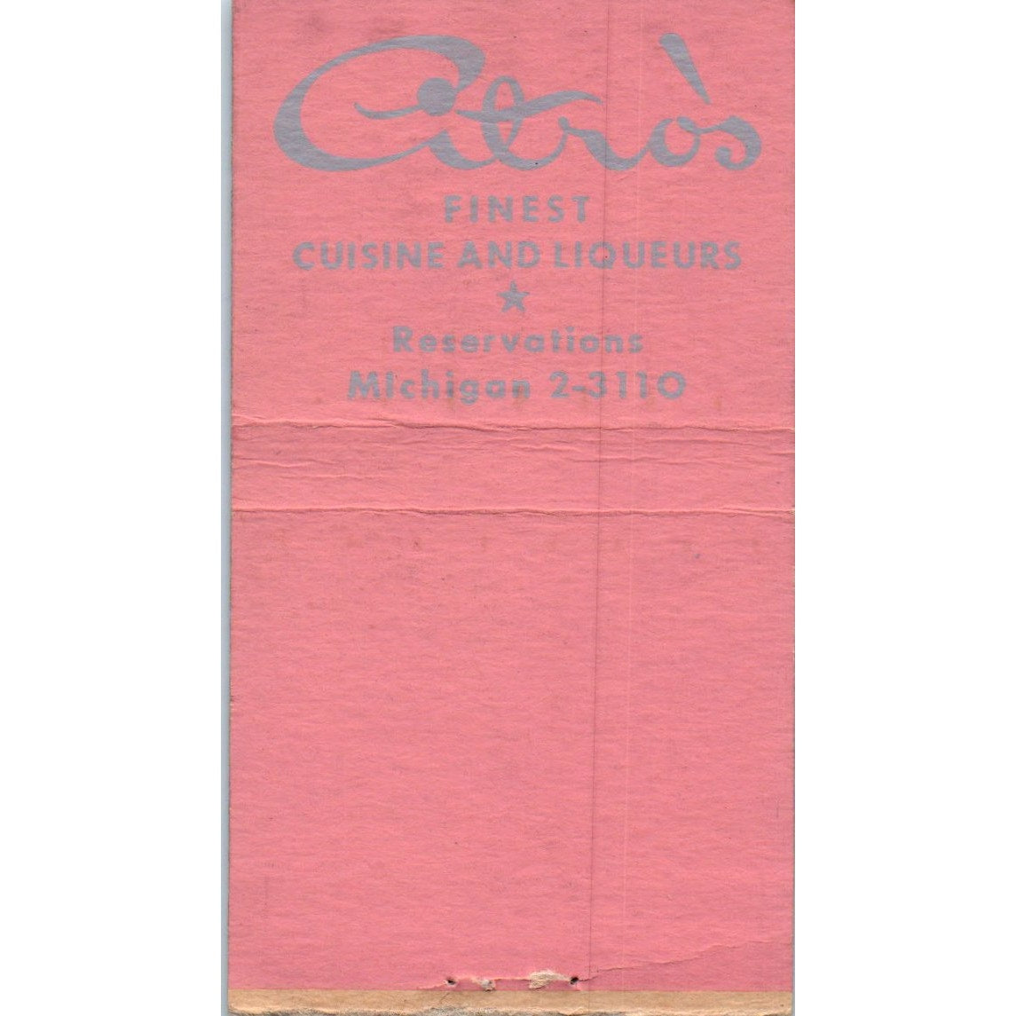 Citro's REstaurant Lake Shore Drive Hotel Chicago Vintage Matchbook Cover SF4-Y7