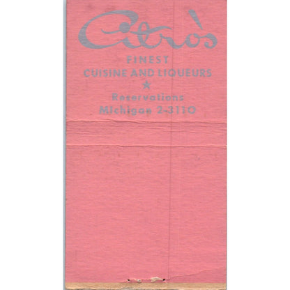 Citro's Restaurant Lake Shore Drive Hotel Chicago Vintage Matchbook Cover SF4-Y7