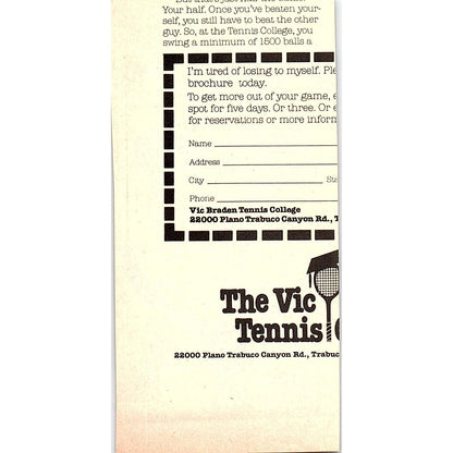 Welby Van Horn Tennis Camp New York 1977 Ad AF3-Q1