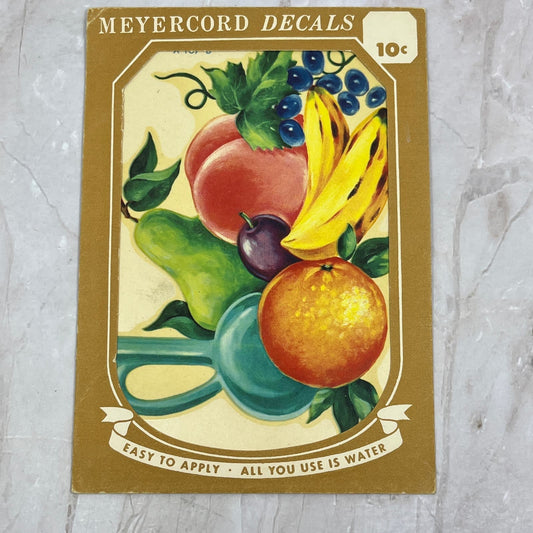 Vintage Kitsch Meyercord Decals Bowl of Fruit X-107-B NOS TG8-VW