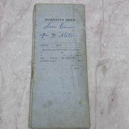 1854 Warranty Deed Levi Bemis Harford Cortland County New York TJ5-E2