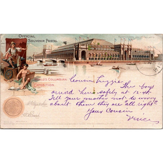 1893 World's Columbian Exposition Official Souvenir Postal Card AI9-H4