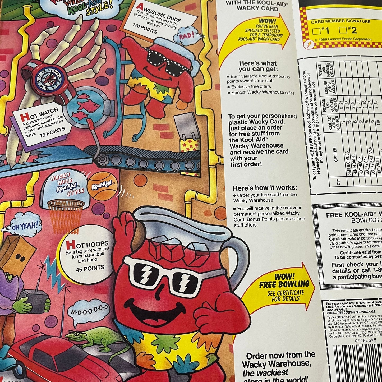 Kool-Aid Points Wacky Warehouse PurpleSaurus Rex Room 2 Page 1989 Ad AF3-3