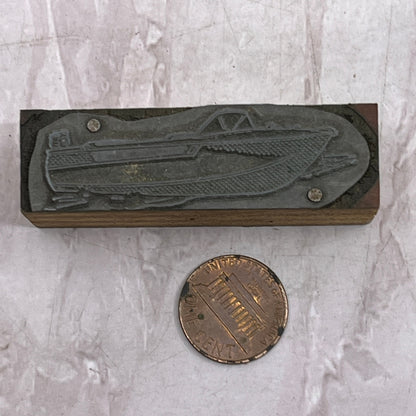 Retro Speed Boat Motor Boat Vintage Letterpress Printers Block Plate SF5