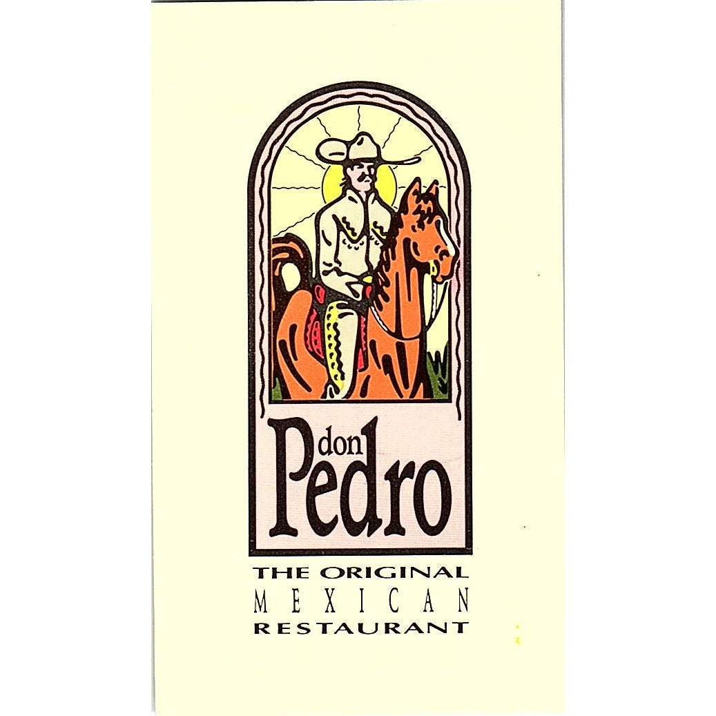 Don Pedro Mexican Restaurant Ruben Sepulveda Austin Vintage Business Card SC9-B1