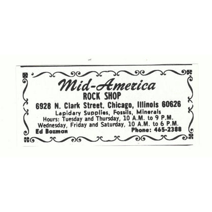 Mid-America Rock Shop Chicago IL 1971 Magazine Ad AD8-O2