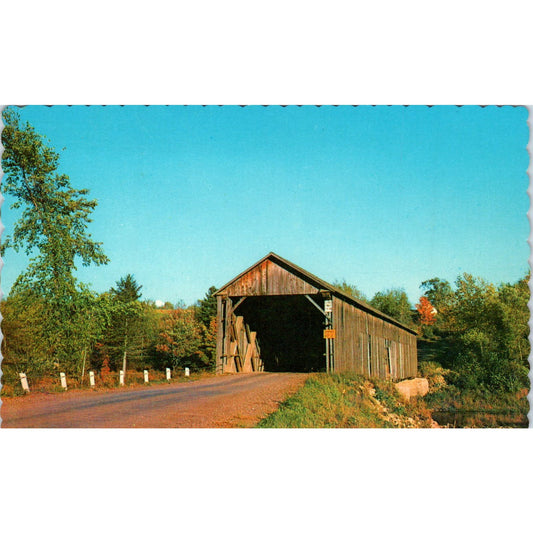 Meduxnekeag Stream Littleton Maine Covered Bridge Postcard PB13