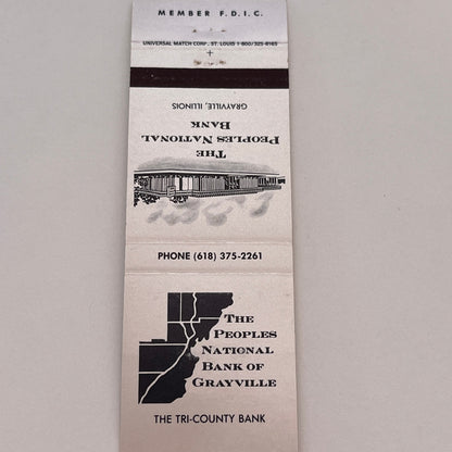 The Peoples National Bank of Grayville IL Vintage Matchbook Cover TB6-MB2-3