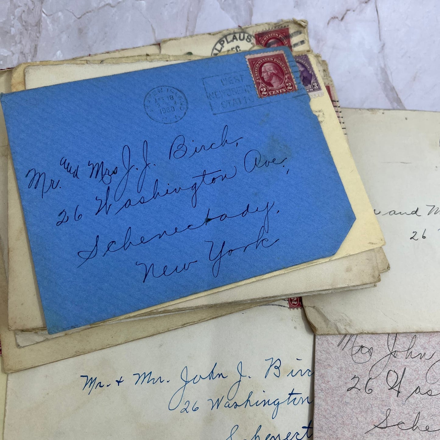c1930 John J. Birch Schenectady NY Set of Postal Cover Envelopes TG9-PC-7