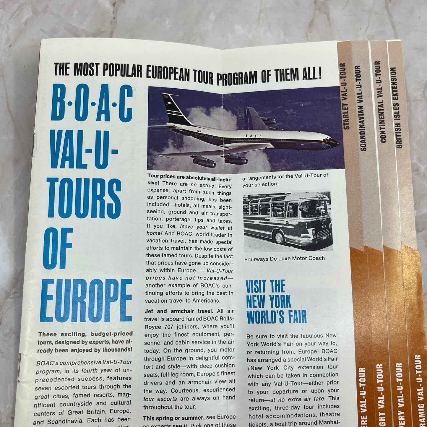 1965 B.O.A.C. Cunard Val-U-Tours Escorted European Tours Brochure TI8-S3