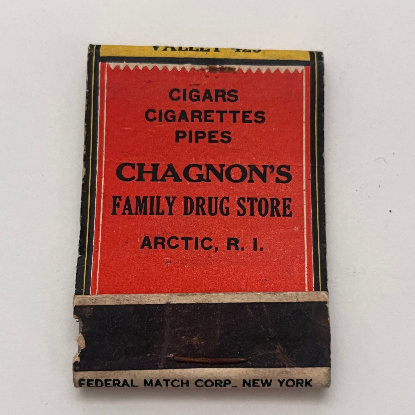 Chagnon's Family Drug Store Arctic Rhode Island Vintage Matchbook Cover TB8-MB-1
