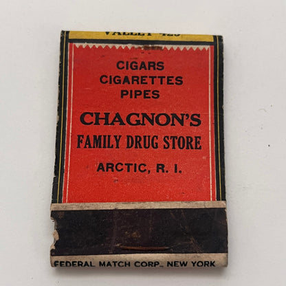 Chagnon's Family Drug Store Arctic Rhode Island Vintage Matchbook Cover TB8-MB-1