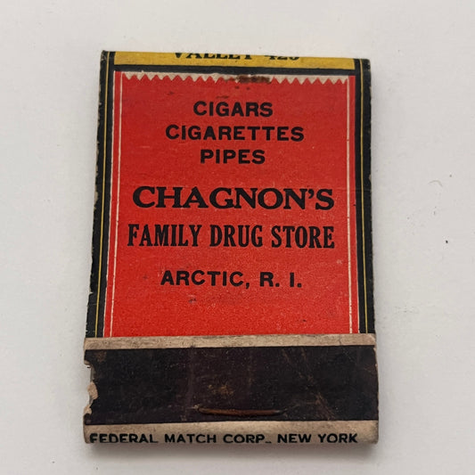 Chagnon's Family Drug Store Arctic Rhode Island Vintage Matchbook Cover TB8-MB-1