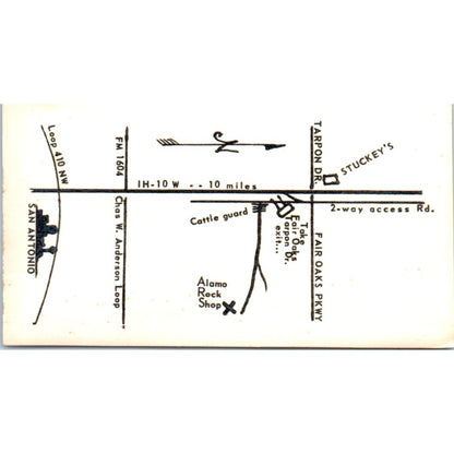 Alamo Rock Shop Mattke Pfeiffer Boerne TX Vintage Business Card SD8-B6