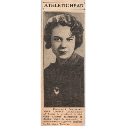Louise Chambers Anoka Athletic Assoc 1935 Minneapolis Journal Article AE7-N4