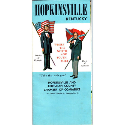 1950s Hopkinsville Kentucky Vintage Fold Out Travel Brochure AE8