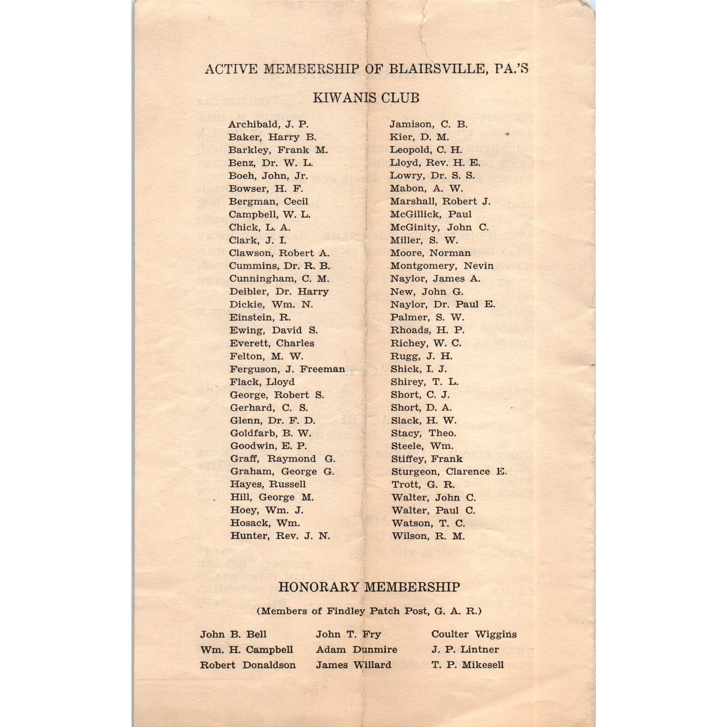 1929 Kiwanis Club Minstrels Blairsville PA Richelieu Theatre Program AD8-R5