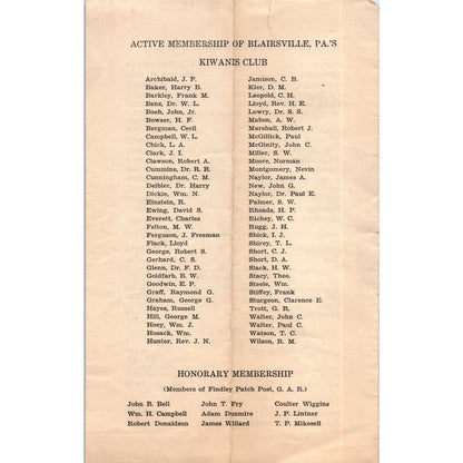 1929 Kiwanis Club Minstrels Blairsville PA Richelieu Theatre Program AD8-R5
