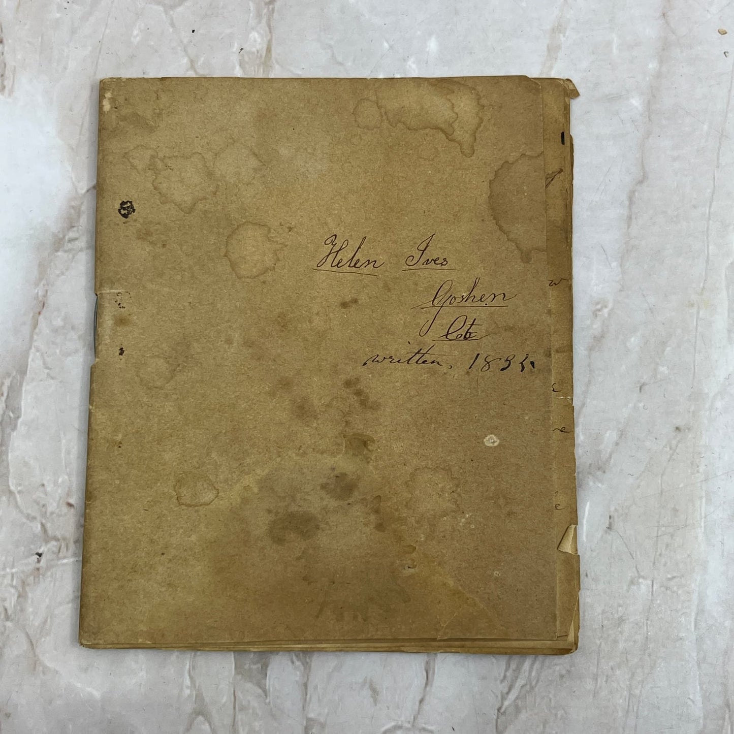 1833 Handwritten Autograph Book Helen Ives Goshen TF5