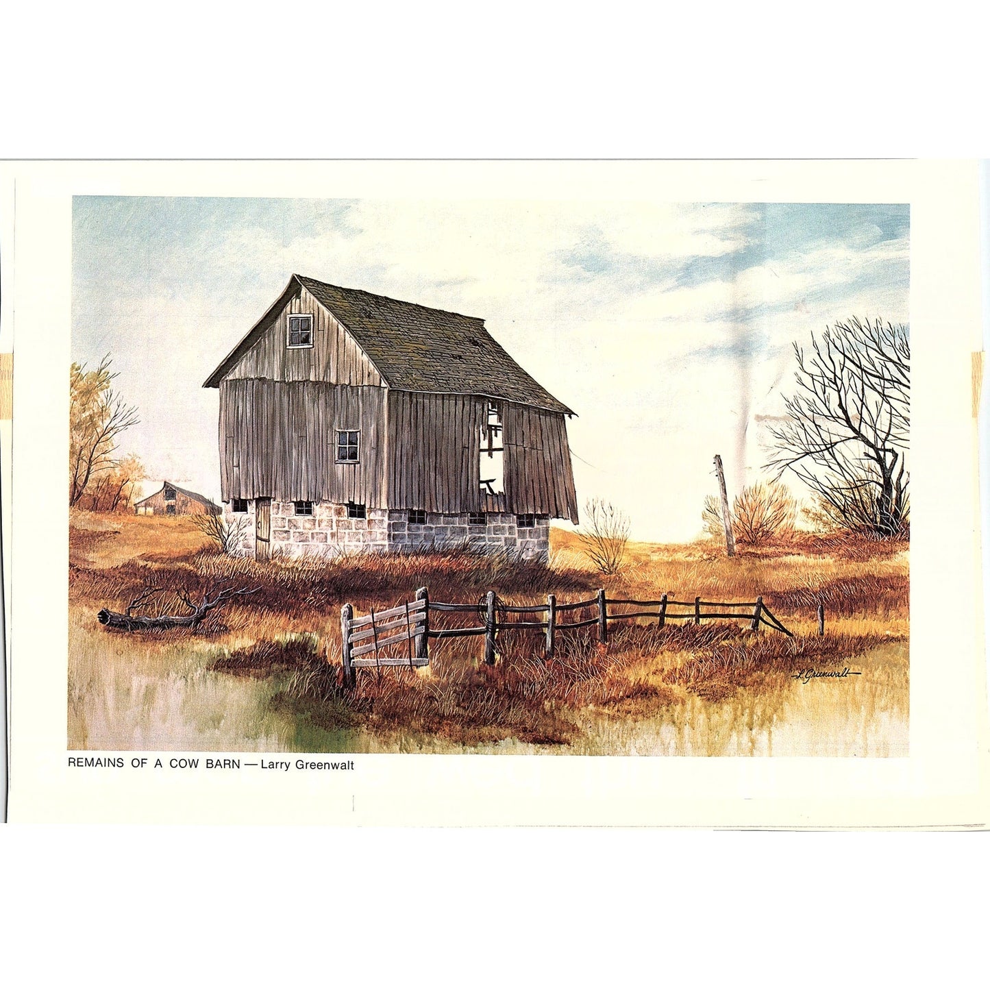 Remains of A Cow Barn - Larry Greenwalt Art Print 7x10 V6