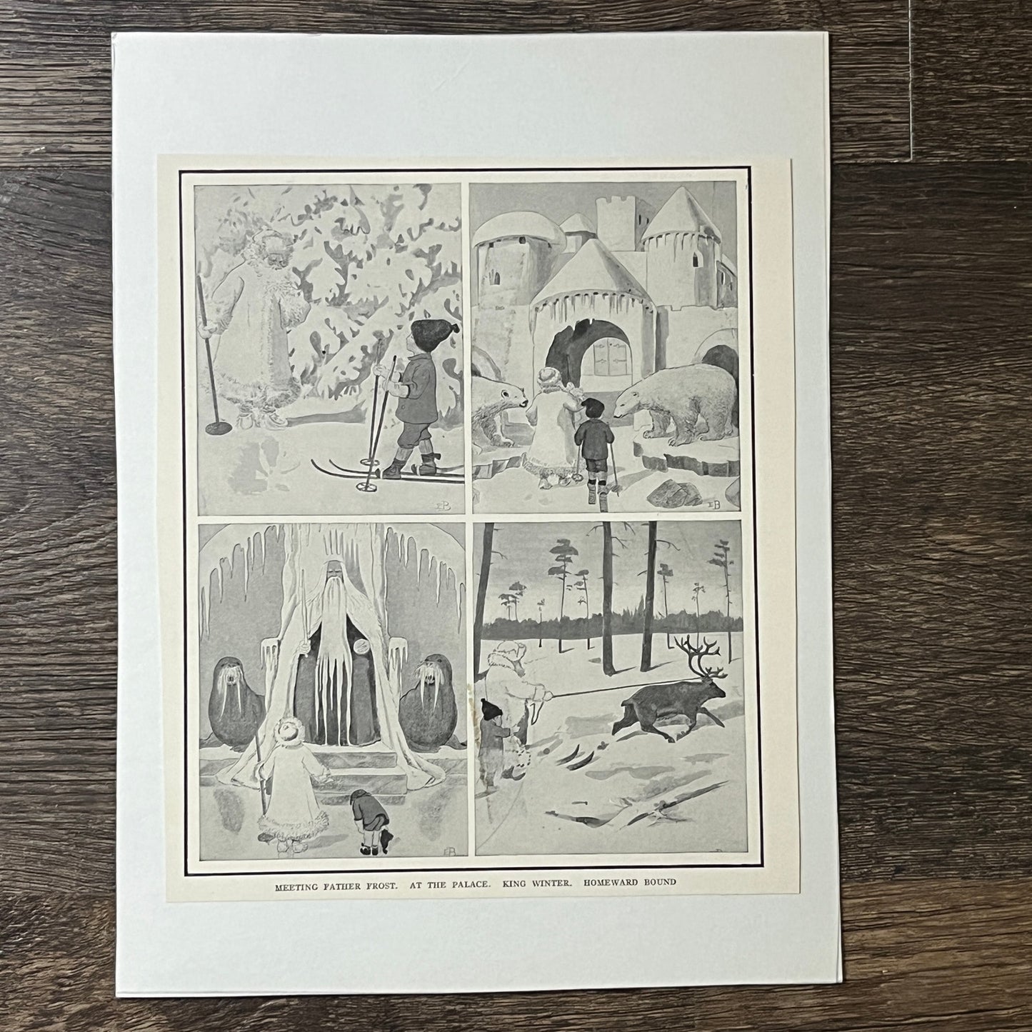 Antique Meeting Father Frost at the Palace King Winter 6x7 Art Print V2