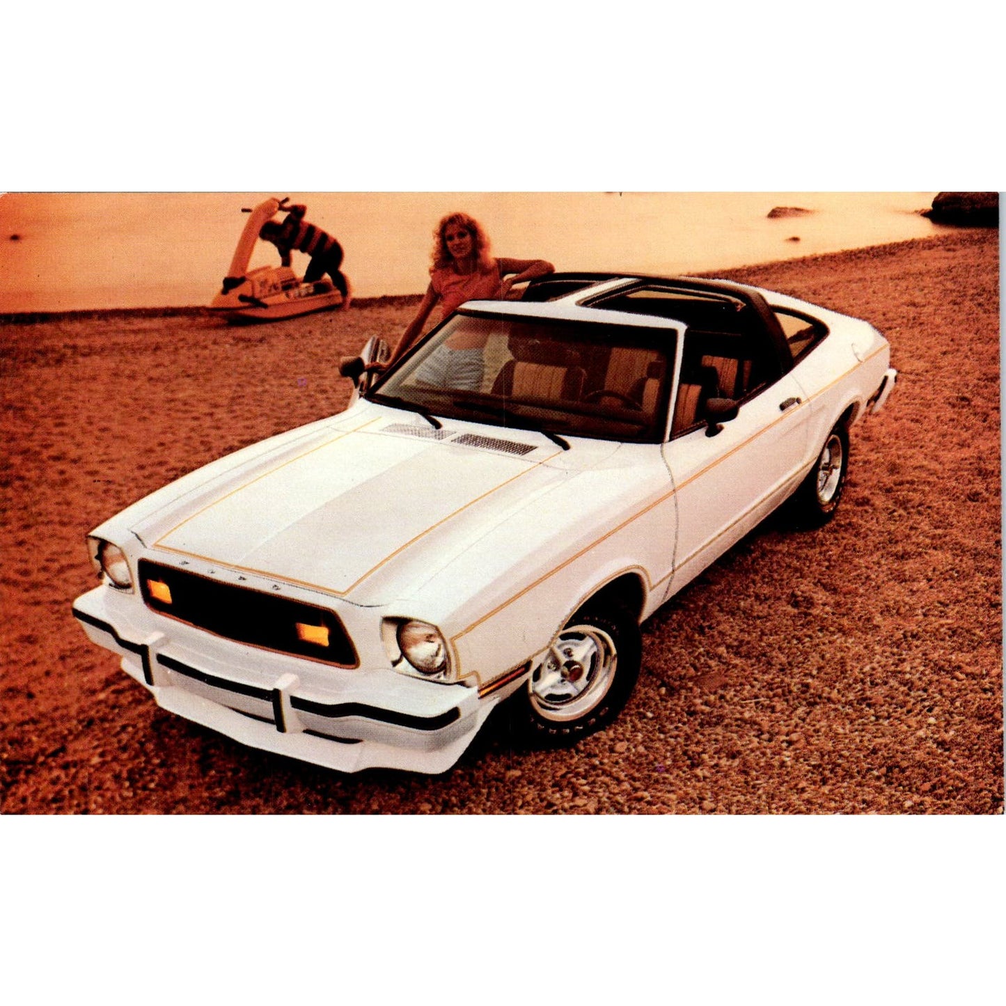 1978 Ford Mustang II 2+2 3-Door T-Roof Convertible Promo Vintage Postcard PC6