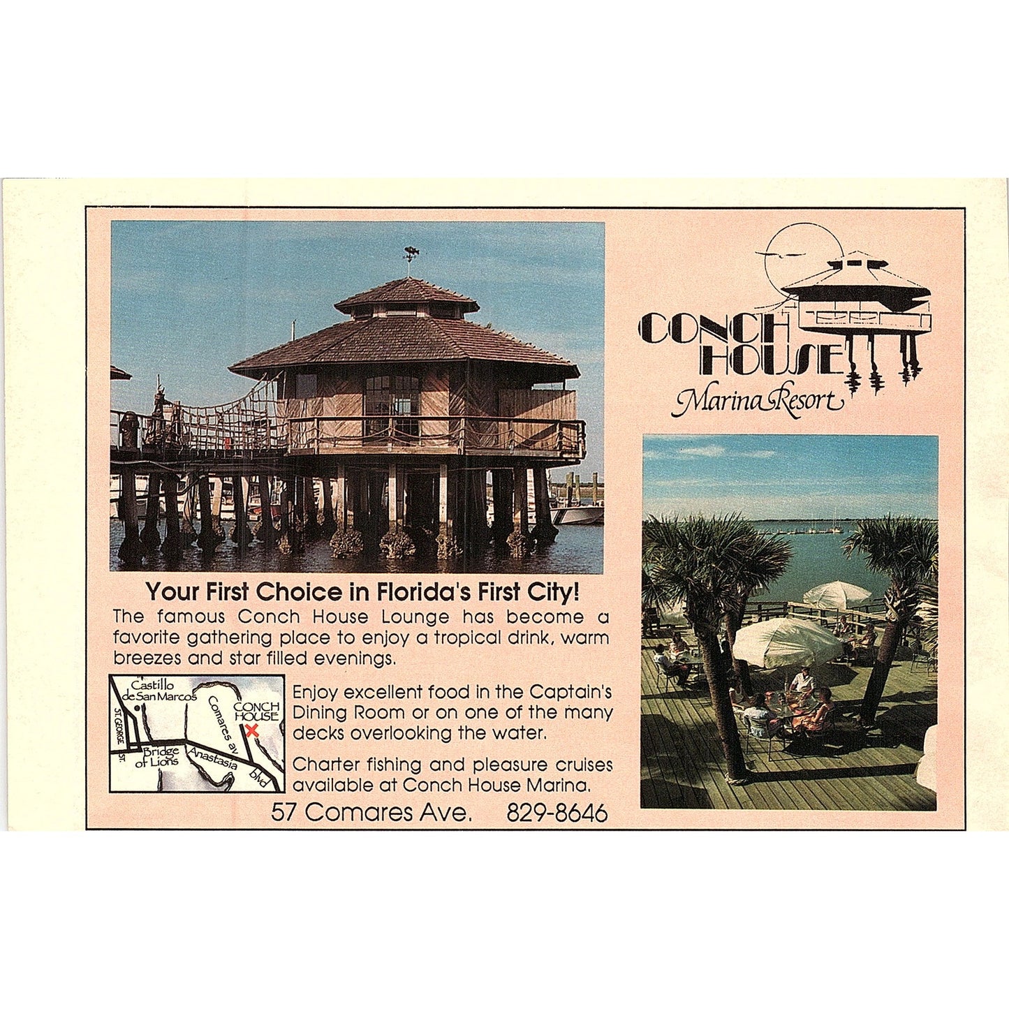 Conch House Marina & Resort St. Augustine FL 1989 Ad AF9-12