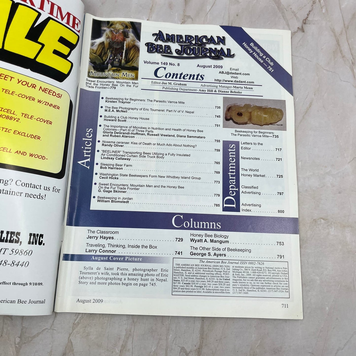 2009 August American Bee Journal Magazine Bees Beekeeping Honey M8