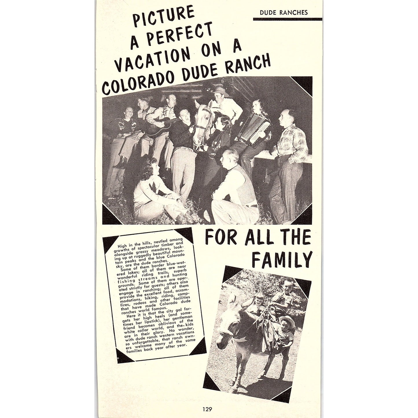 Durango Colorado - Tourist Mecca of the Southwest 1958 Ad AG1-8