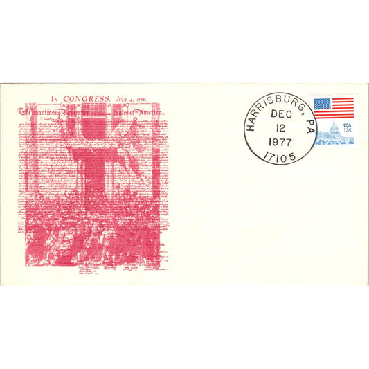 1977 Declaration of Independence Harrisburg PA Postal Cover TI5-PC1-2