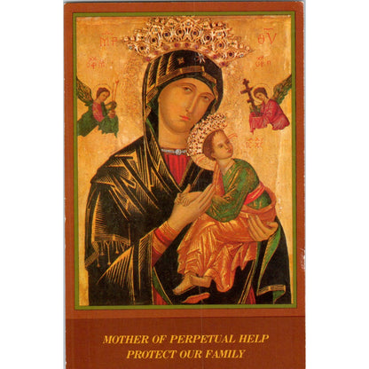 Mother of Perpetual Help Fily Angelus Meal Prayer Vintage Prayer Card TH2-PC1