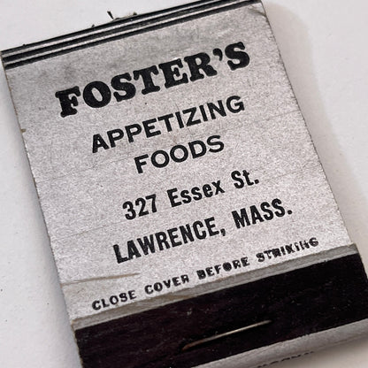 Foster's Appetizing Foods Lawrence MA Vintage Matchbook Cover TB8-MB3-1
