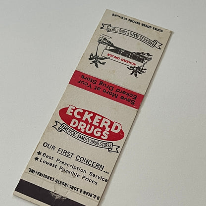 Eckerd Drugs Americas Family Drug Stores Vintage Matchbook Cover TB6-MB2-6