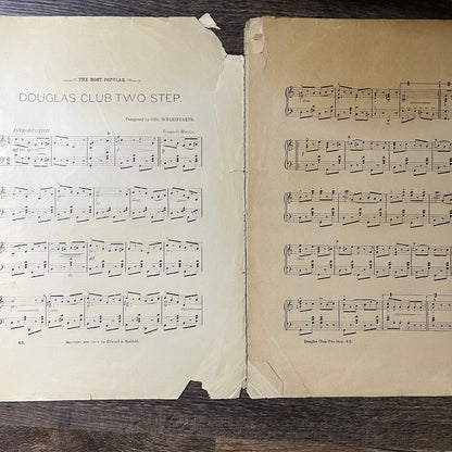 Douglas Club Two Step Geo. Schleiffarth 1898 Sheet Music V13