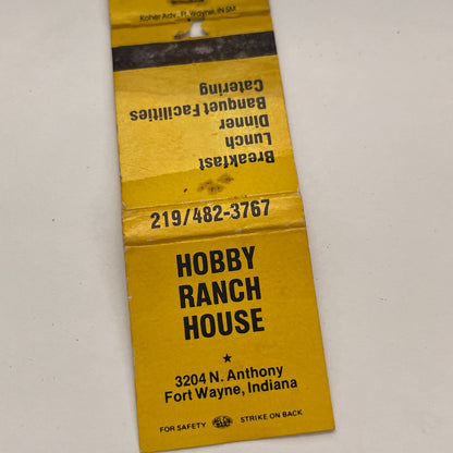 Hobby Ranch House 3204 N. Anthony Fort Wayne IN Vintage Matchbook TB6-MB2-15